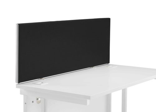 1200 Straight Upholstered Desktop Screen Black