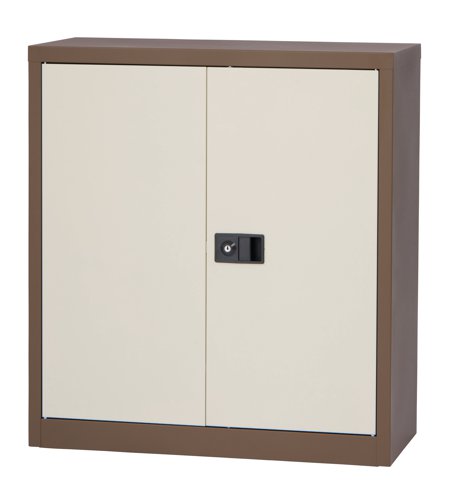 Bisley Contract Steel Double Door Cupboard 1000mm High Coffee/Cream