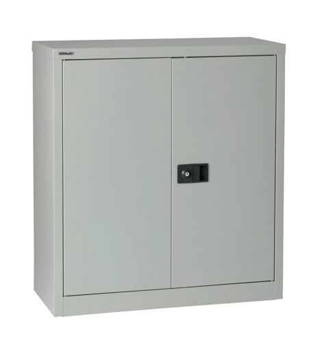 Bisley Contract Steel Double Door Cupboard 1000mm High Goose Grey