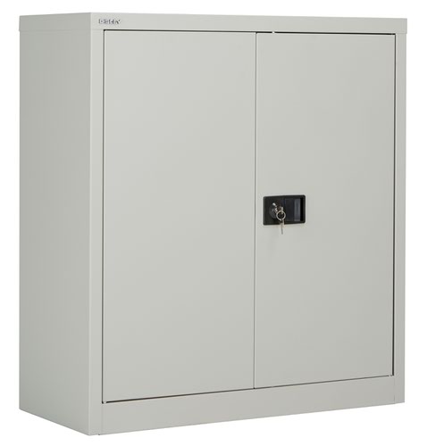 Bisley Steel Double Door Contract Cupboard Inc 1 Shelf - Goose Grey