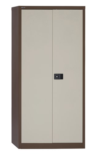 Bisley Contract Steel Double Door Cupboard 1806mm High Coffee/Cream