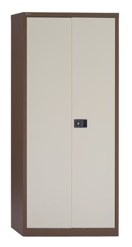 Bisley Contract Steel Double Door Cupboard 1950mm High Coffee/Cream