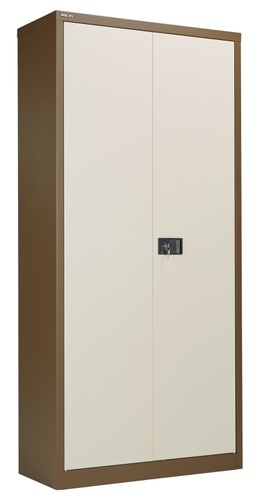 Bisley Steel Double Door Contract Cupboard Inc 4 Shelves - Coffee Cream