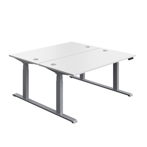 Economy Back To Back Sit Stand Desk 1600 X 800 White/Silver
