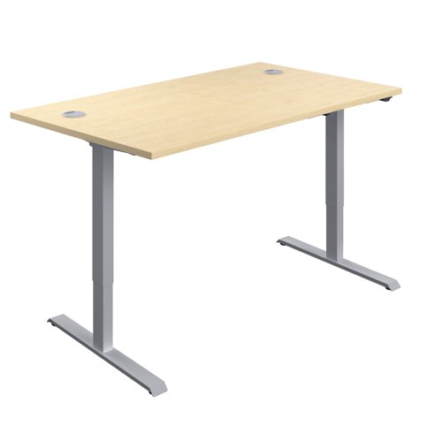 Economy Single Motor Sit Stand Desk (FSC) 1200 X 800 Maple/Silver