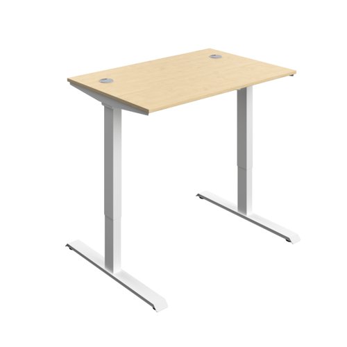 Economy Single Motor Sit Stand Desk (FSC) 1200 X 800 Maple/White