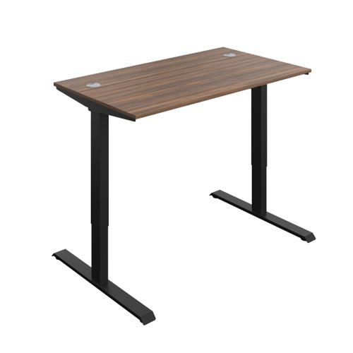 Economy Single Motor Sit Stand Desk (FSC) 1400 X 800 Dark Walnut/Black