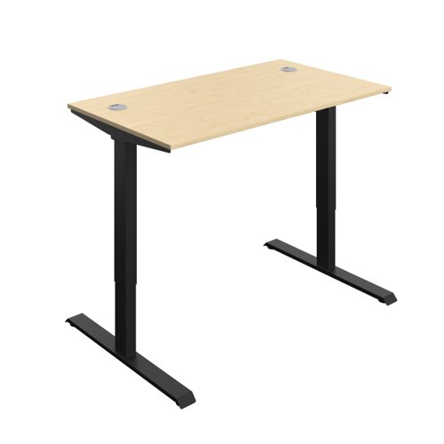 Economy Single Motor Sit Stand Desk (FSC) 1400 X 800 Maple/Black