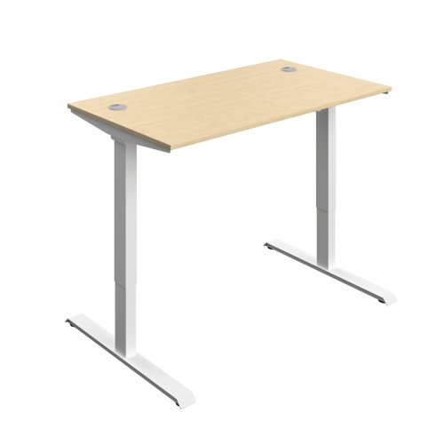 Economy Single Motor Sit Stand Desk (FSC) 1400 X 800 Maple/White