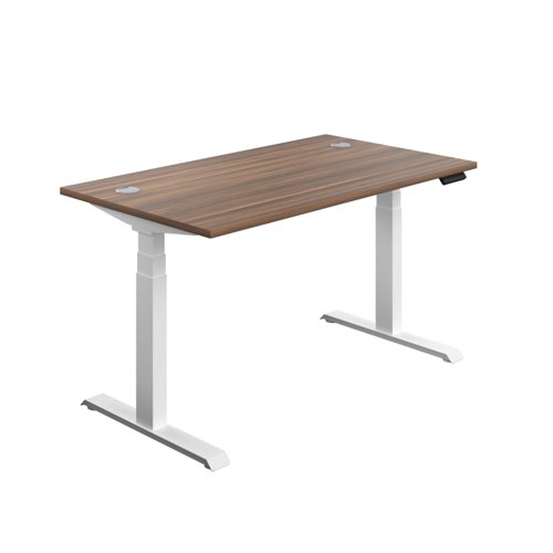 Economy Sit Stand Desk (FSC) 1200 X 800 Dark Walnut/White