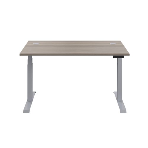 Economy Sit Stand Desk (FSC) 1200 X 800 Grey Oak/Silver