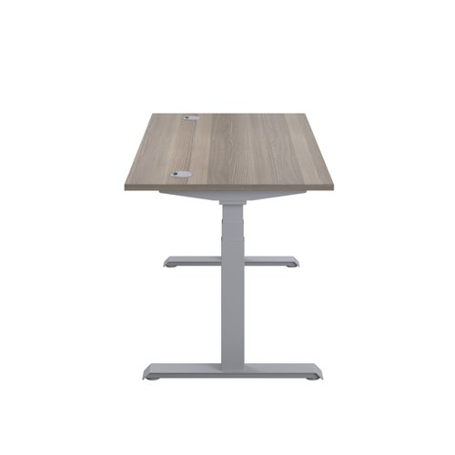 Economy Sit Stand Desk (FSC) 1200 X 800 Grey Oak/Silver