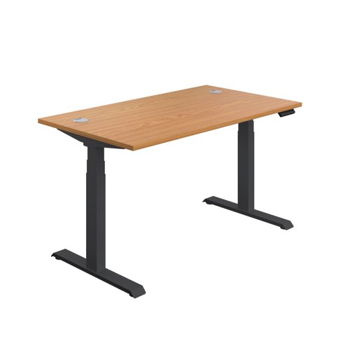 Economy Sit Stand Desk (FSC) 1200 X 800 Nova Oak/Black