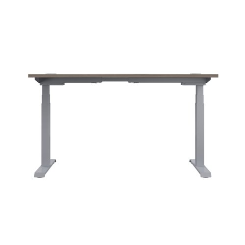 Economy Sit Stand Desk 1400 X 800 Grey Oak/Silver