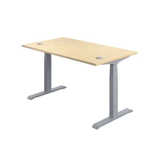 Economy Sit Stand Desk 1400 X 800 Maple-Silver