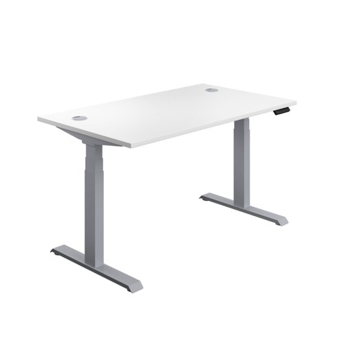 Economy Sit Stand Desk 1400 X 800 White - Silver