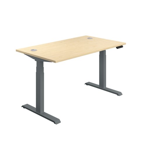 Economy Sit Stand Desk (FSC) 1600 X 800 Maple/Graphite