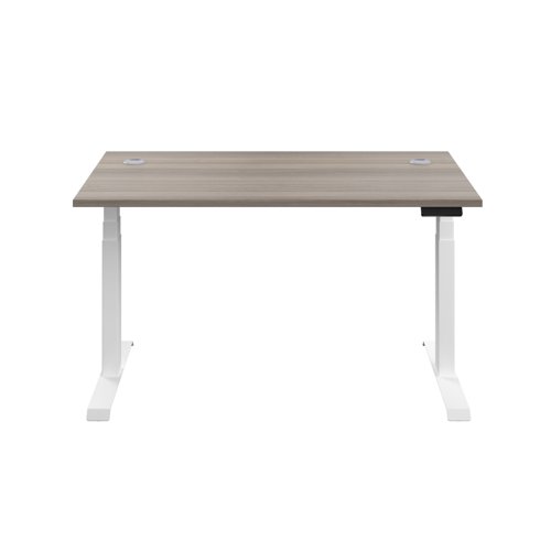 Economy Sit Stand Desk 1800 X 800 Grey Oak - White | Global Office Supplies