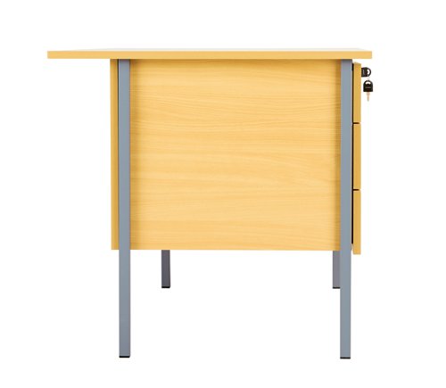 Eco 18 Rectangular Desk with 3 Drawer Pedestal 1200 X 750 Oak/Black
