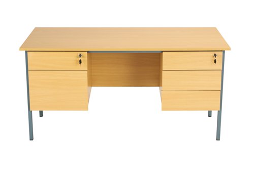 Eco 18 Rectangular Desk with 2 Drawer and 3 Drawer Pedestal 1500 X 750 Oak/Black TC Group