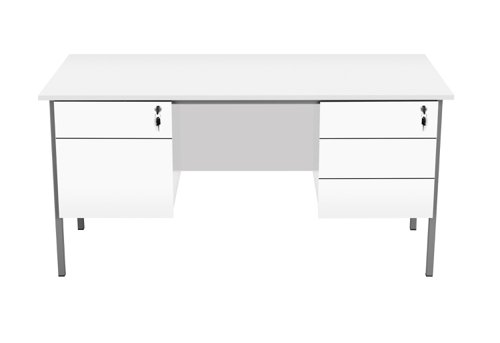 Eco 18 Rectangular Desk with 2 Drawer and 3 Drawer Pedestal 1500 X 750 White/Black TC Group