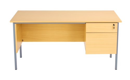 Eco 18 Rectangular Desk with 2 Drawer Pedestal 1800 X 750 Oak/Black TC Group
