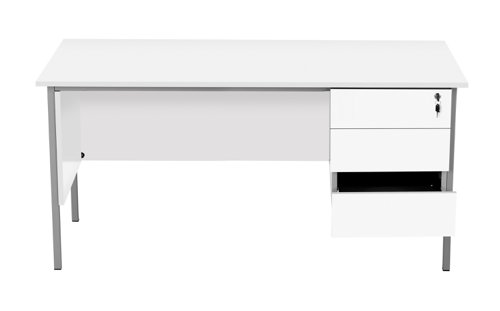 Eco 18 Rectangular Desk with 3 Drawer Pedestal 1800 X 750 White/Black