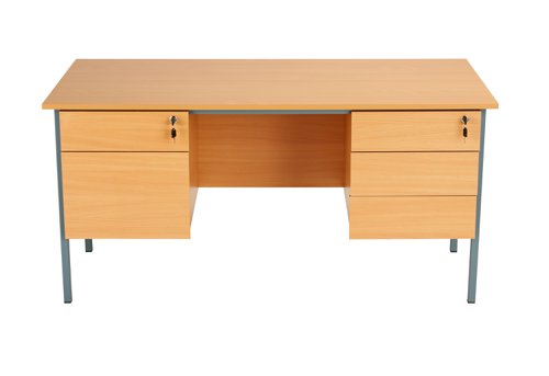 Eco 18 Rectangular Desk with 2 Drawer and 3 Drawer Pedestal 1800 X 750 Ellmau Beech/Black TC Group