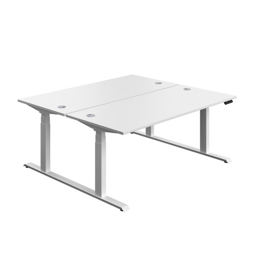Economy Back To Back Sit Stand Desk (FSC) 1800 X 800 White/White