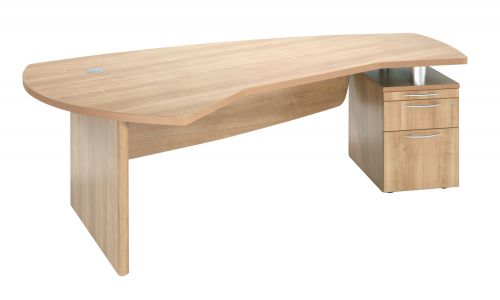 E Space Executive Desk with Right Hand 2 Drawer Pedestal - Cappuccino