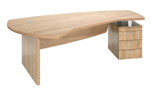 E Space Executive Desk with Right Hand 3 Drawer Pedestal - Cappuccino