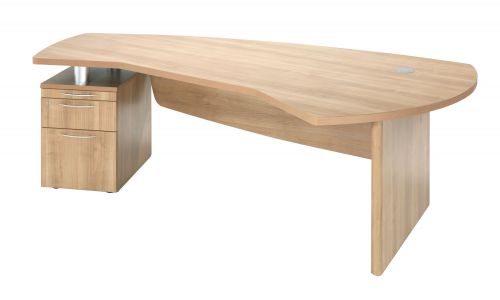 E Space Executive Desk with Left Hand 2 Drawer Pedestal - Cappuccino