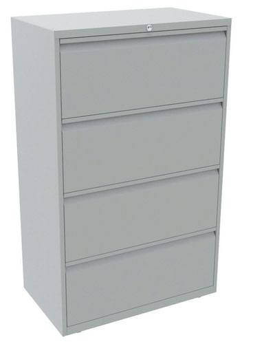 Bisley 4 Drawer Essentials Steel Side Filer - Light Grey
