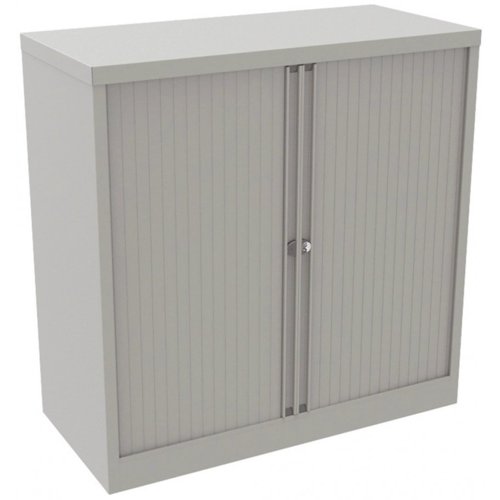 Bisley Essentials Steel Side Open Tambour 1015mm High Light Grey