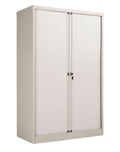 Bisley Essentials Steel Side Open Tambour 1585mm High Matching Shutter Doors Goose Grey