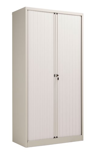 Bisley Essentials Steel Side Open Tambour 1985mm High Matching Shutter Doors Goose Grey