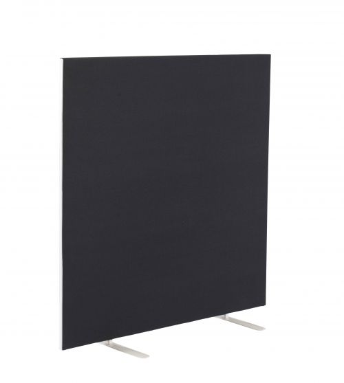 1200W X 1200H Upholstered Floor Standing Screen Straight Black