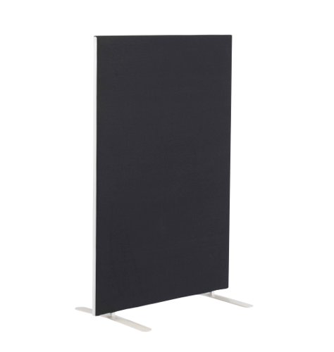 1200W X 1600H Upholstered Floor Standing Screen Straight - Black