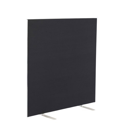 1400W X 1200H Upholstered Floor Standing Screen Straight - Black