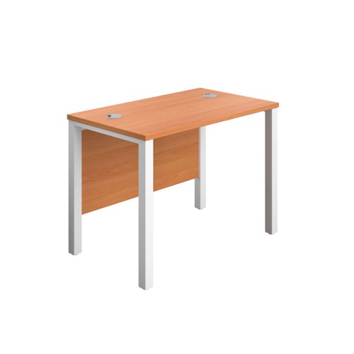 GP1060RECBEWH | The Goal Post Rectangular Desk is the perfect addition to any modern office space. With its ultra-modern goalpost leg design and modesty panel, this desk is both stylish and functional. The rectangular style desk provides ample workspace, while the secure and sturdy frame ensures long-lasting use. The 25mm top thickness and durable, well-joined tops provide a timeless finish that will stand the test of time. Whether you're working on a project or just need a place to organize your thoughts, the Goal Post Rectangular Desk is the perfect solution. So why wait? Invest in your productivity today and experience the benefits of this amazing desk for yourself!