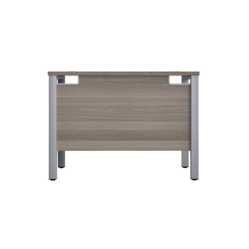 Goal Post Rectangular Desk 1000X600 Grey Oak/Silver