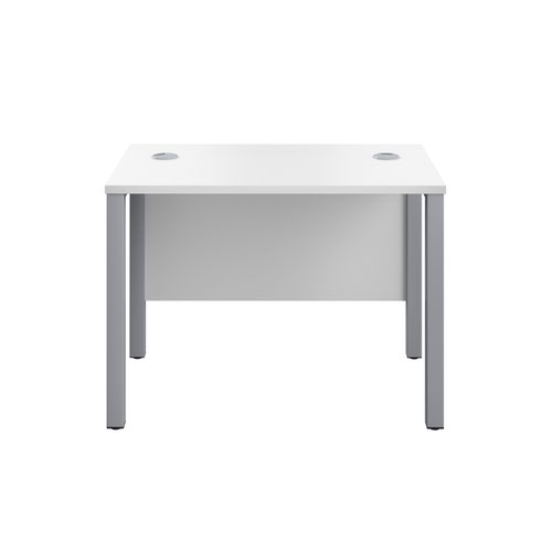 Jemini Rectangular Goal Post Desk 1000x600x730mm White/Silver KF821427