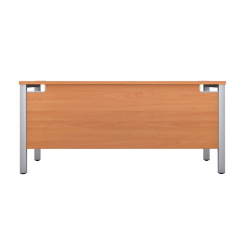 GP1260RECBESV | The Goal Post Rectangular Desk is the perfect addition to any modern office space. With its ultra-modern goalpost leg design and modesty panel, this desk is both stylish and functional. The rectangular style desk provides ample workspace, while the secure and sturdy frame ensures long-lasting use. The 25mm top thickness and durable, well-joined tops provide a timeless finish that will stand the test of time. Whether you're working on a project or just need a place to organize your thoughts, the Goal Post Rectangular Desk is the perfect solution. So why wait? Invest in your productivity today and experience the benefits of this amazing desk for yourself!