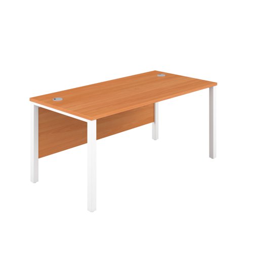 GP1260RECBEWH | The Goal Post Rectangular Desk is the perfect addition to any modern office space. With its ultra-modern goalpost leg design and modesty panel, this desk is both stylish and functional. The rectangular style desk provides ample workspace, while the secure and sturdy frame ensures long-lasting use. The 25mm top thickness and durable, well-joined tops provide a timeless finish that will stand the test of time. Whether you're working on a project or just need a place to organize your thoughts, the Goal Post Rectangular Desk is the perfect solution. So why wait? Invest in your productivity today and experience the benefits of this amazing desk for yourself!