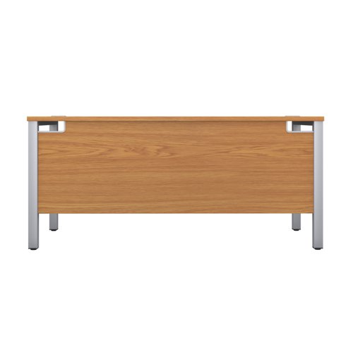 GP1260RECNOSV | The Goal Post Rectangular Desk is the perfect addition to any modern office space. With its ultra-modern goalpost leg design and modesty panel, this desk is both stylish and functional. The rectangular style desk provides ample workspace, while the secure and sturdy frame ensures long-lasting use. The 25mm top thickness and durable, well-joined tops provide a timeless finish that will stand the test of time. Whether you're working on a project or just need a place to organize your thoughts, the Goal Post Rectangular Desk is the perfect solution. So why wait? Invest in your productivity today and experience the benefits of this amazing desk for yourself!