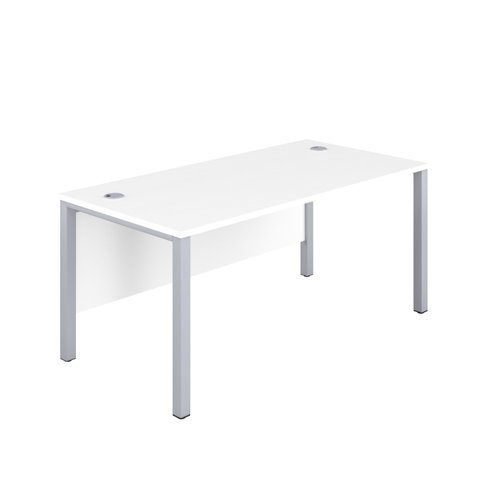 Goal Post Rectangular Desk (FSC) 1200X600 White/Silver