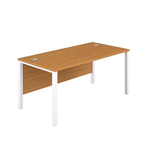GP1280RECNOWH | The Goal Post Rectangular Desk is the perfect addition to any modern office space. With its ultra-modern goalpost leg design and modesty panel, this desk is both stylish and functional. The rectangular style desk provides ample workspace, while the secure and sturdy frame ensures long-lasting use. The 25mm top thickness and durable, well-joined tops provide a timeless finish that will stand the test of time. Whether you're working on a project or just need a place to organize your thoughts, the Goal Post Rectangular Desk is the perfect solution. So why wait? Invest in your productivity today and experience the benefits of this amazing desk for yourself!