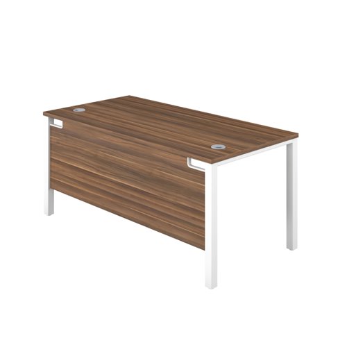 GP1480RECDWWH | The Goal Post Rectangular Desk is the perfect addition to any modern office space. With its ultra-modern goalpost leg design and modesty panel, this desk is both stylish and functional. The rectangular style desk provides ample workspace, while the secure and sturdy frame ensures long-lasting use. The 25mm top thickness and durable, well-joined tops provide a timeless finish that will stand the test of time. Whether you're working on a project or just need a place to organize your thoughts, the Goal Post Rectangular Desk is the perfect solution. So why wait? Invest in your productivity today and experience the benefits of this amazing desk for yourself!