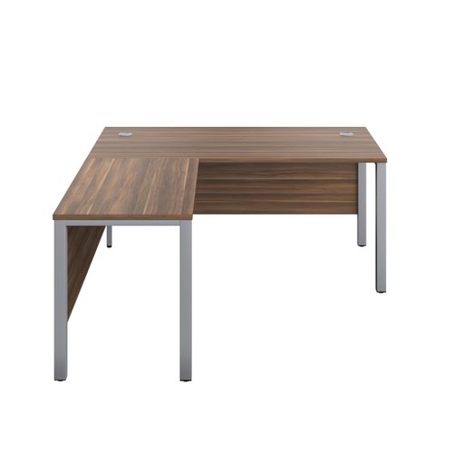 GP1680LHRETDWSV | The Goal Post Left Hand Return Desk is the perfect addition to any modern office space. With its ultra-modern goalpost leg design and modesty panel, this return style desk is both stylish and functional. The secure and sturdy frame ensures long-lasting use, while the durable and well-joined tops provide a timeless finish. The 25mm top thickness adds to the desk's durability and strength. This desk is perfect for those who want a sleek and modern look in their workspace, without sacrificing functionality or durability. Invest in the Goal Post Left Hand Return Desk for a stylish and practical addition to your office.