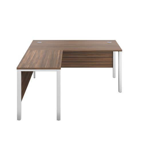 Goal Post Left Hand Return Desk (FSC) 1600X800 Dark Walnut/White